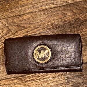 Michael Kors Brown and Gold Key Card Holder